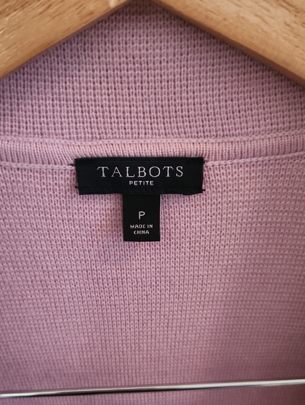 Talbots Sweater Blazer Merino Wool Blush Pink Knit Open-Front Petite - Picture 5 of 8
